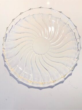 Vintage Federal Glass Rhythm Swirls MCM 11” Glass Platter